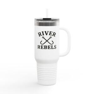 Insulated Travel Mug, 40oz - Perfect for Adventurers, Camping, Personalized Gift, Road Trips, Festivals, River Rebels Theme