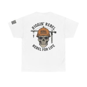 Skull Rebel Tee | Casual Unisex Cotton T-Shirt for Construction Lovers, Gift for Father's Day, Birthday, Everyday Wear, Rebels